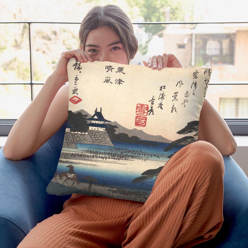 Clearing Weather Atawazu Throw Pillow By Tesai Hokuba