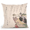 Geisha Girl Hurryingwith A Maid Servant Throw Pillow By Tesai Hokuba