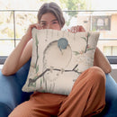 Mountain Dove Andpeach Flowers Throw Pillow By Tesai Hokuba
