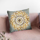 Mandala Delight Ii Yellow Grey Throw Pillow By Danhui