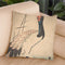 Crane And Surf Throw Pillow By Utagawa Hiroshige