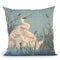 Egret In Iris And Grasses Throw Pillow By Utagawa Hiroshige