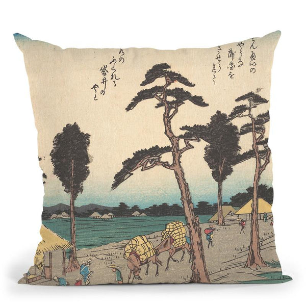 Fukuroi Throw Pillow By Utagawa Hiroshige