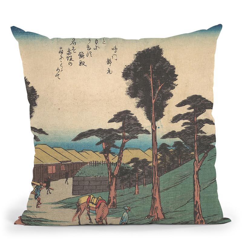 Akasaka Throw Pillow By Utagawa Hiroshige
