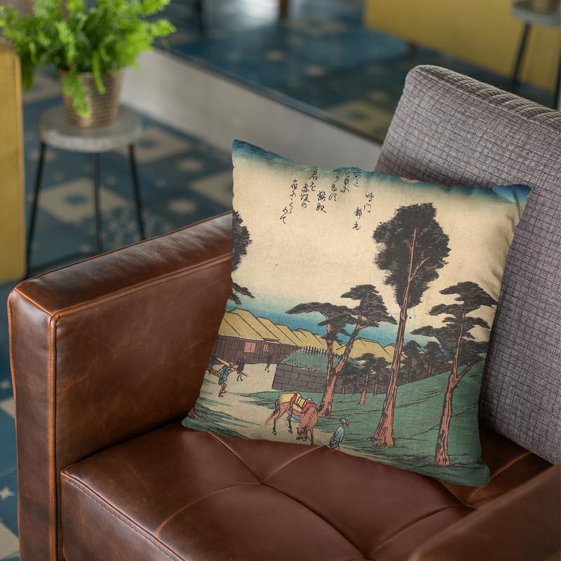 Akasaka Throw Pillow By Utagawa Hiroshige
