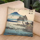 Geese At Katata Throw Pillow By Utagawa Hiroshige