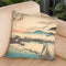 Geese Flying Down To Katada Throw Pillow By Utagawa Hiroshige