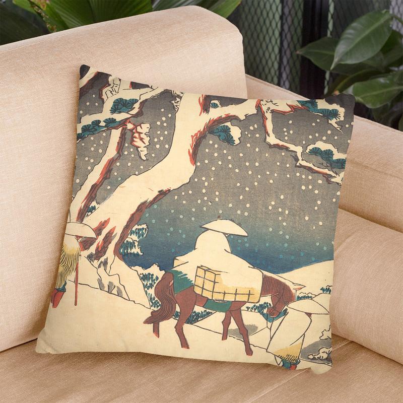 Gyosho Tokaido- Ishikushi Throw Pillow By Utagawa Hiroshige
