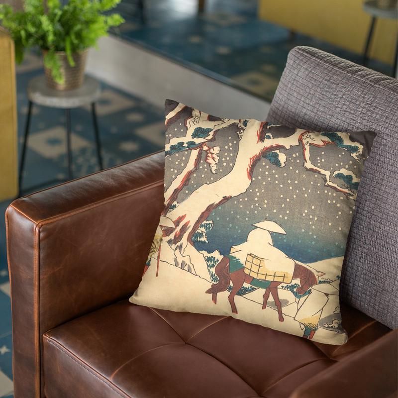 Gyosho Tokaido- Ishikushi Throw Pillow By Utagawa Hiroshige