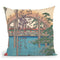 In The Kameido Tenjinrine Compound Throw Pillow By Utagawa Hiroshige