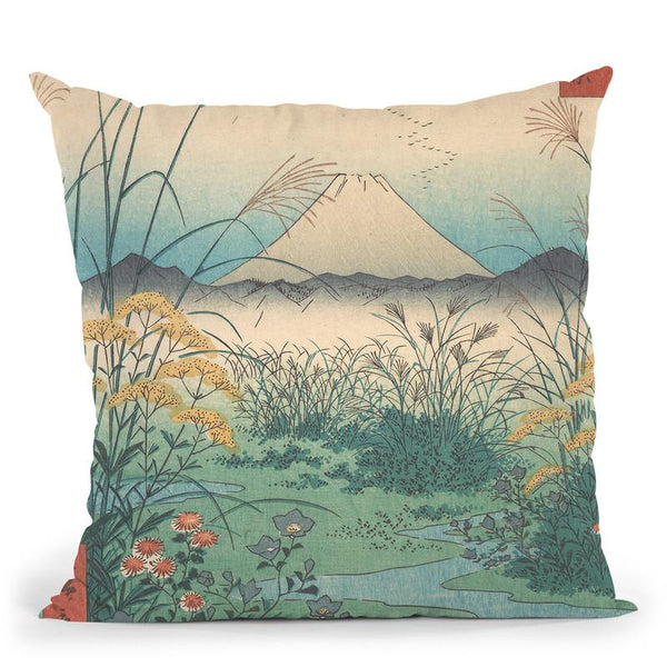 Kai, Otsuki No Hara Throw Pillow By Utagawa Hiroshige