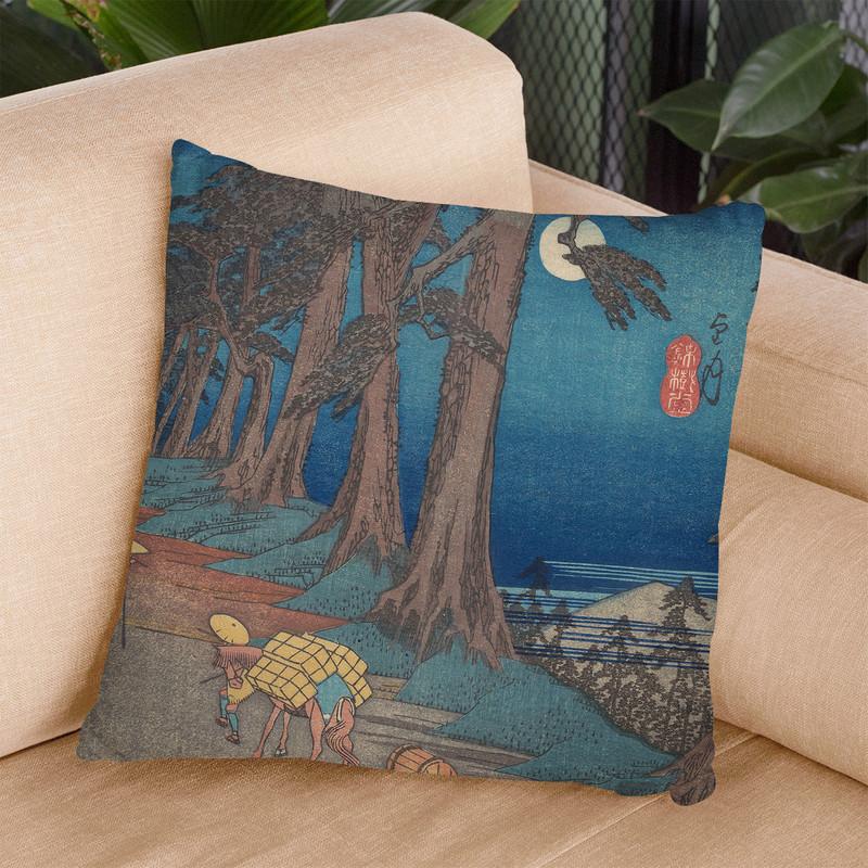 Mochizuki Throw Pillow By Utagawa Hiroshige