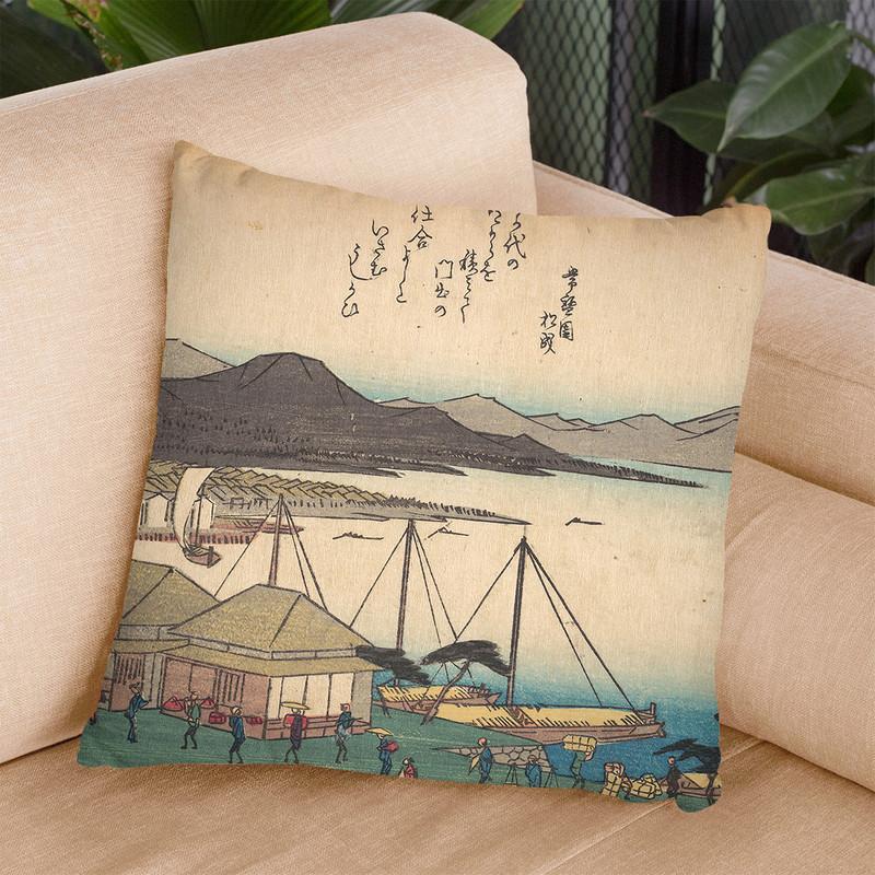 Otsu Throw Pillow By Utagawa Hiroshige