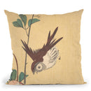 Roses And Sparrow Throw Pillow By Utagawa Hiroshige