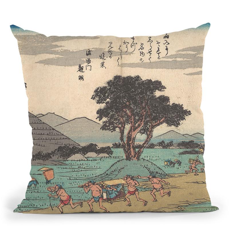 Shono Throw Pillow By Utagawa Hiroshige