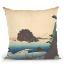 Soshu,Ichi-Ri Ga Hama Throw Pillow By Utagawa Hiroshige