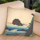 Soshu,Ichi-Ri Ga Hama Throw Pillow By Utagawa Hiroshige