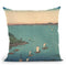 The Harbor Of Ajikawa, Settsu Province Throw Pillow By Utagawa Hiroshige