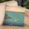 The Harbor Of Ajikawa, Settsu Province Throw Pillow By Utagawa Hiroshige