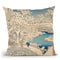 The Taiko (Drum) Bridge And The Yuhimound At Meguro Throw Pillow By Utagawa Hiroshige