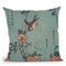 Titmouse And Camellias Throw Pillow By Utagawa Hiroshige