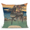 Warrior Riding Black Horse Along The Seashore Throw Pillow By Utagawa Hiroshige