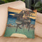 Warrior Riding Black Horse Along The Seashore Throw Pillow By Utagawa Hiroshige