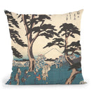 Asukayama Hana Zakari Throw Pillow By Utagawa Hiroshige