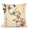 White-Eye And Titmouse On A Camellia Branch Throw Pillow By Utagawa Hiroshige