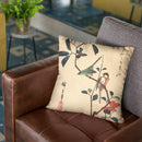 White-Eye And Titmouse On A Camellia Branch Throw Pillow By Utagawa Hiroshige