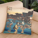 Yanagishima No Zu Throw Pillow By Utagawa Hiroshige
