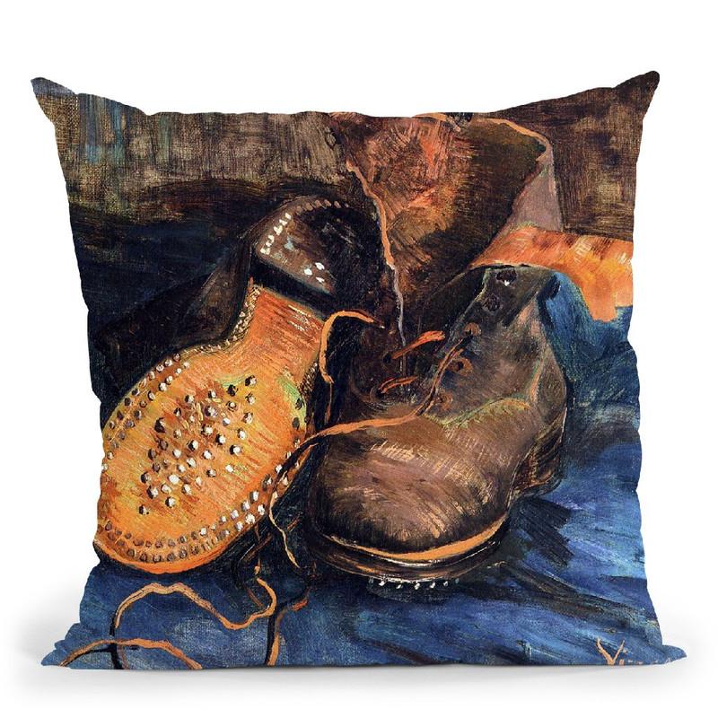 A Pair Ofoes Throw Pillow By Van Gogh