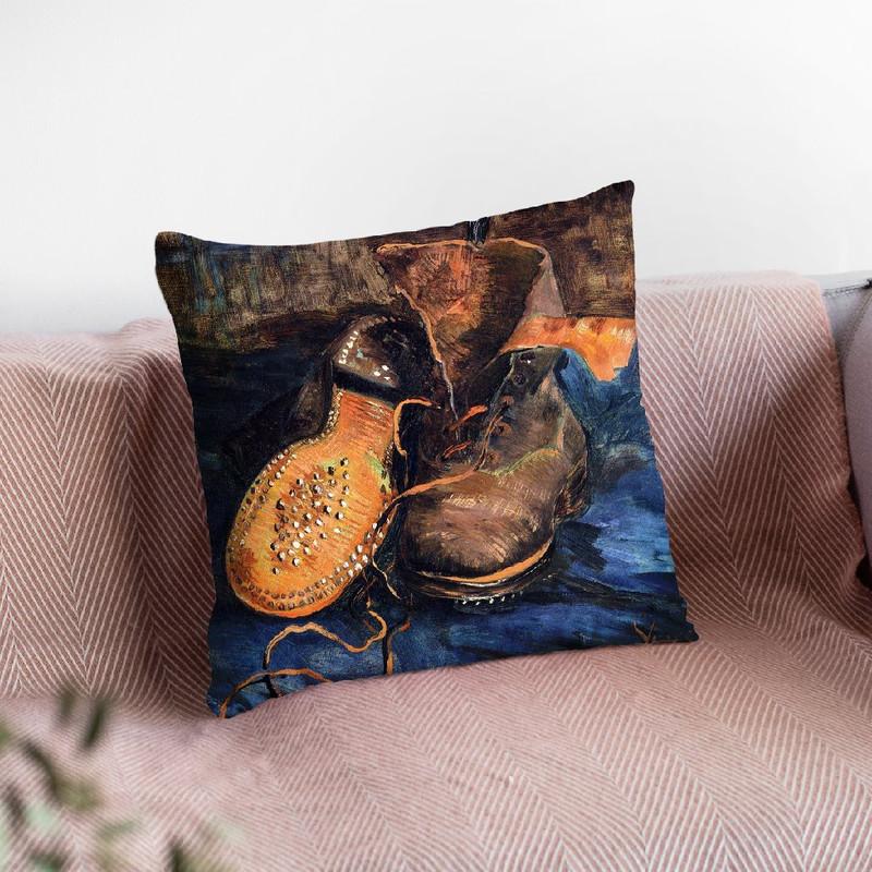 A Pair Ofoes Throw Pillow By Van Gogh