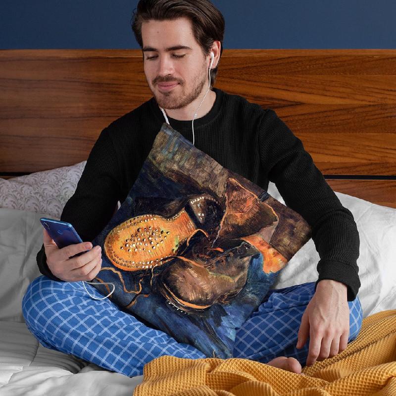 A Pair Ofoes Throw Pillow By Van Gogh