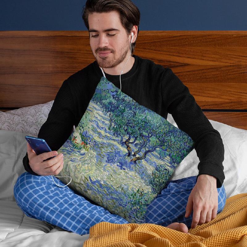 Olive Orchard Throw Pillow By Van Gogh