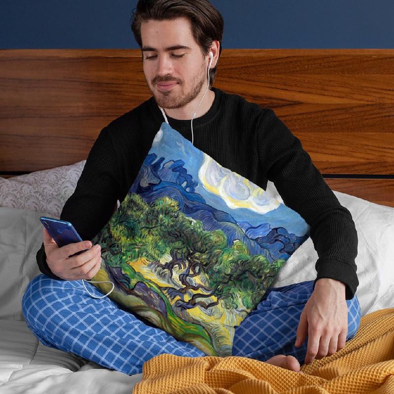 Olive Trees With The Alpilles I Throw Pillow By Van Gogh