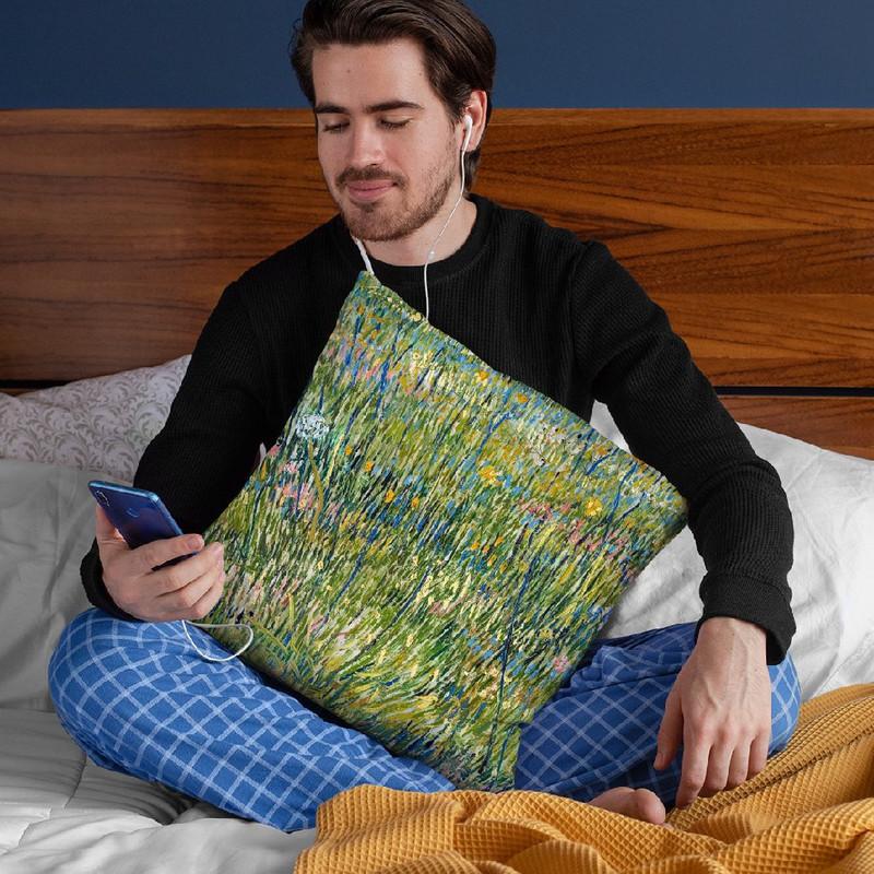 Patch Of Grass Throw Pillow By Van Gogh
