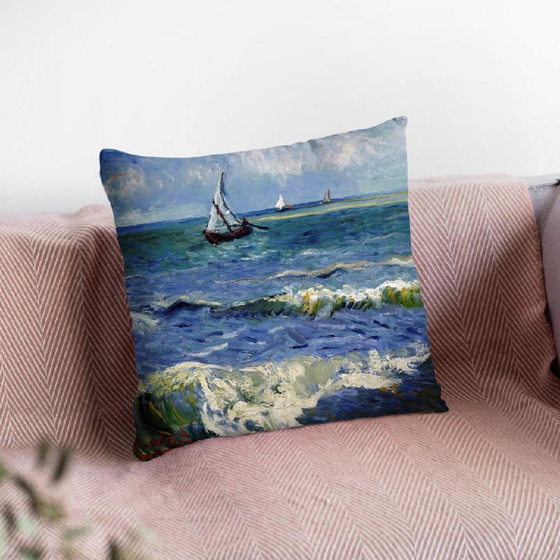 Seascape Near Les Saintes Marie Throw Pillow By Van Gogh
