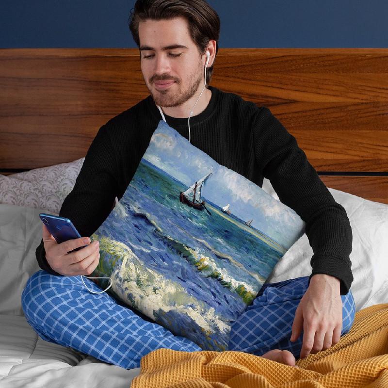 Seascape Near Les Saintes Marie Throw Pillow By Van Gogh