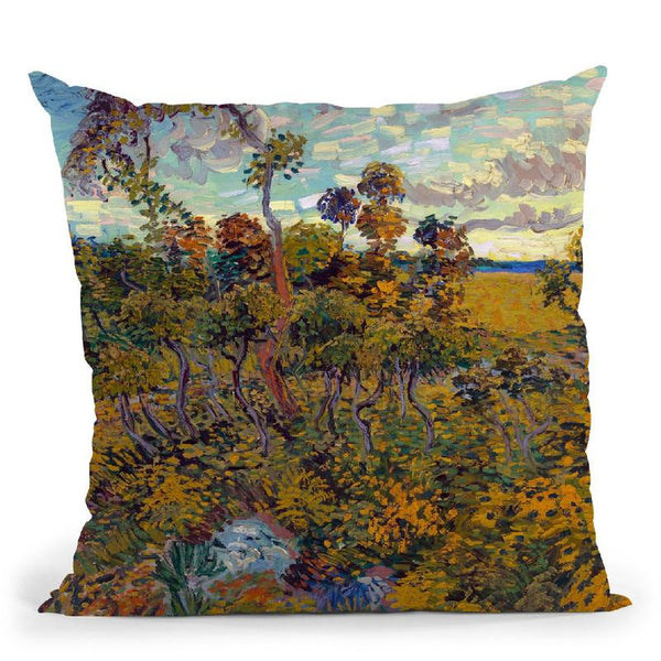 Sunset At Montmajour Throw Pillow By Van Gogh