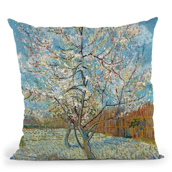 The Pink Peach Tree Throw Pillow By Van Gogh