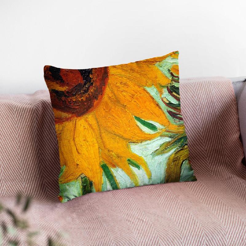 Twelve Sunflowers Throw Pillow By Van Gogh