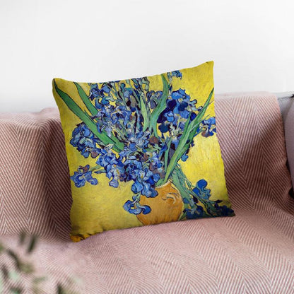 Vase With Irises Throw Pillow By Van Gogh
