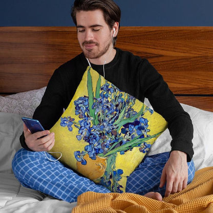 Vase With Irises Throw Pillow By Van Gogh