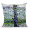 View Of Arles, Flowering Orchar Throw Pillow By Van Gogh