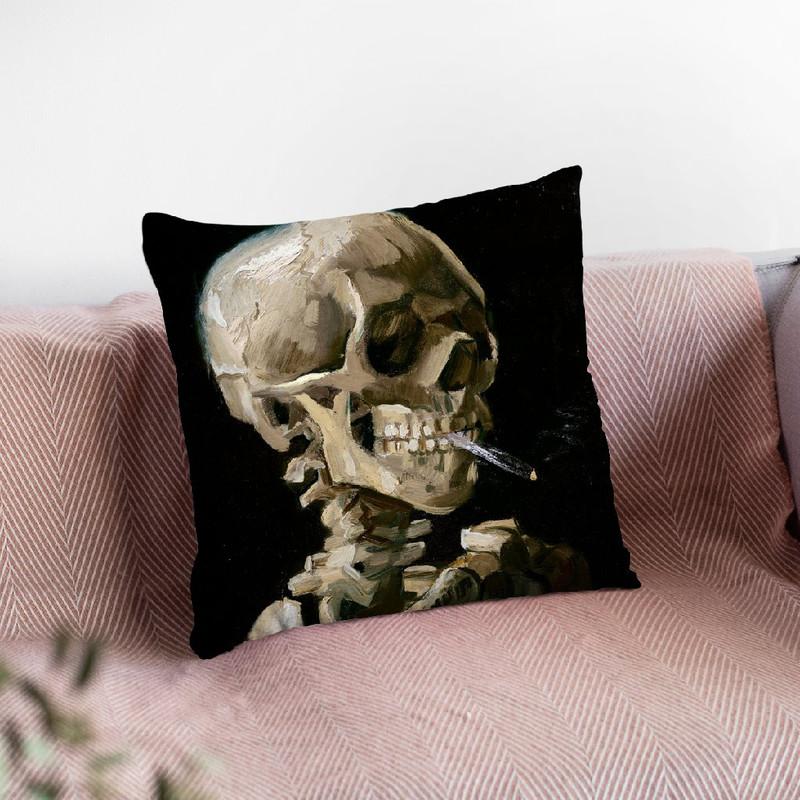 Skul Of A Skeleton Throw Pillow By Van Gogh