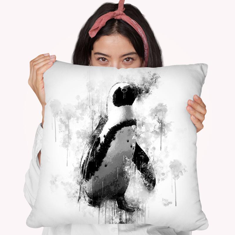 African Penguin I Throw Pillow By Cornel Vlad - by all about vibe