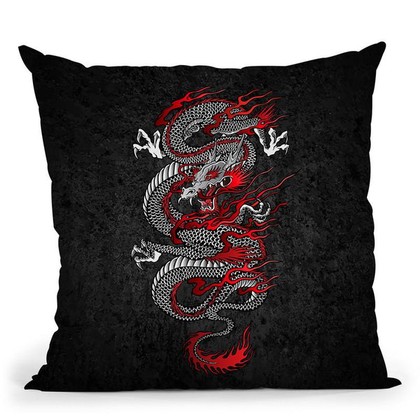 Asian Dragon Duvet Throw Pillow By Cornel Vlad - by all about vibe