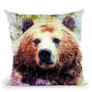Bear Head Throw Pillow By Cornel Vlad - by all about vibe