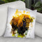 Bison Throw Pillow By Cornel Vlad - by all about vibe